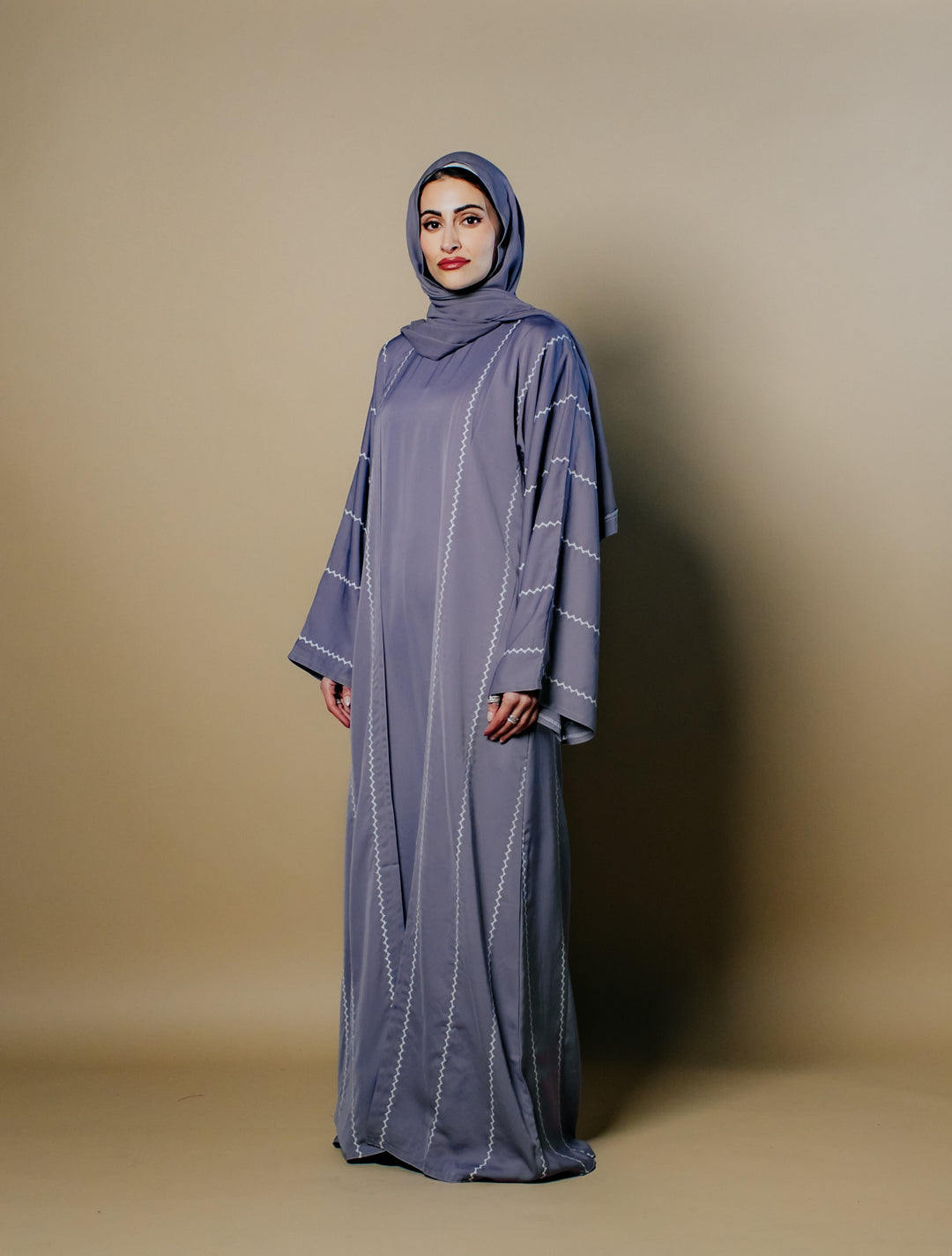 Nihal Two-Piece Embroidered Nida Abaya