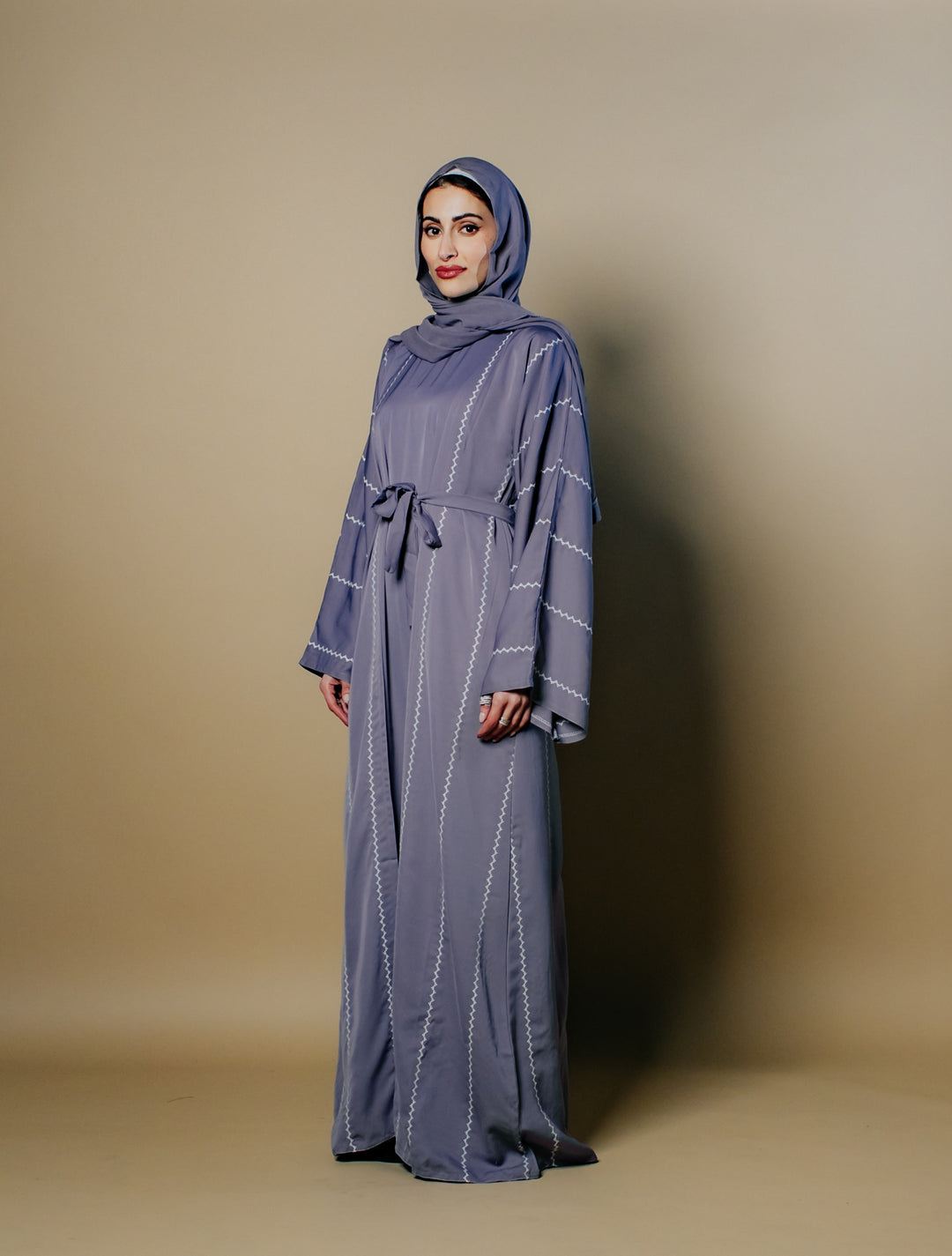 Nihal Two-Piece Embroidered Nida Abaya