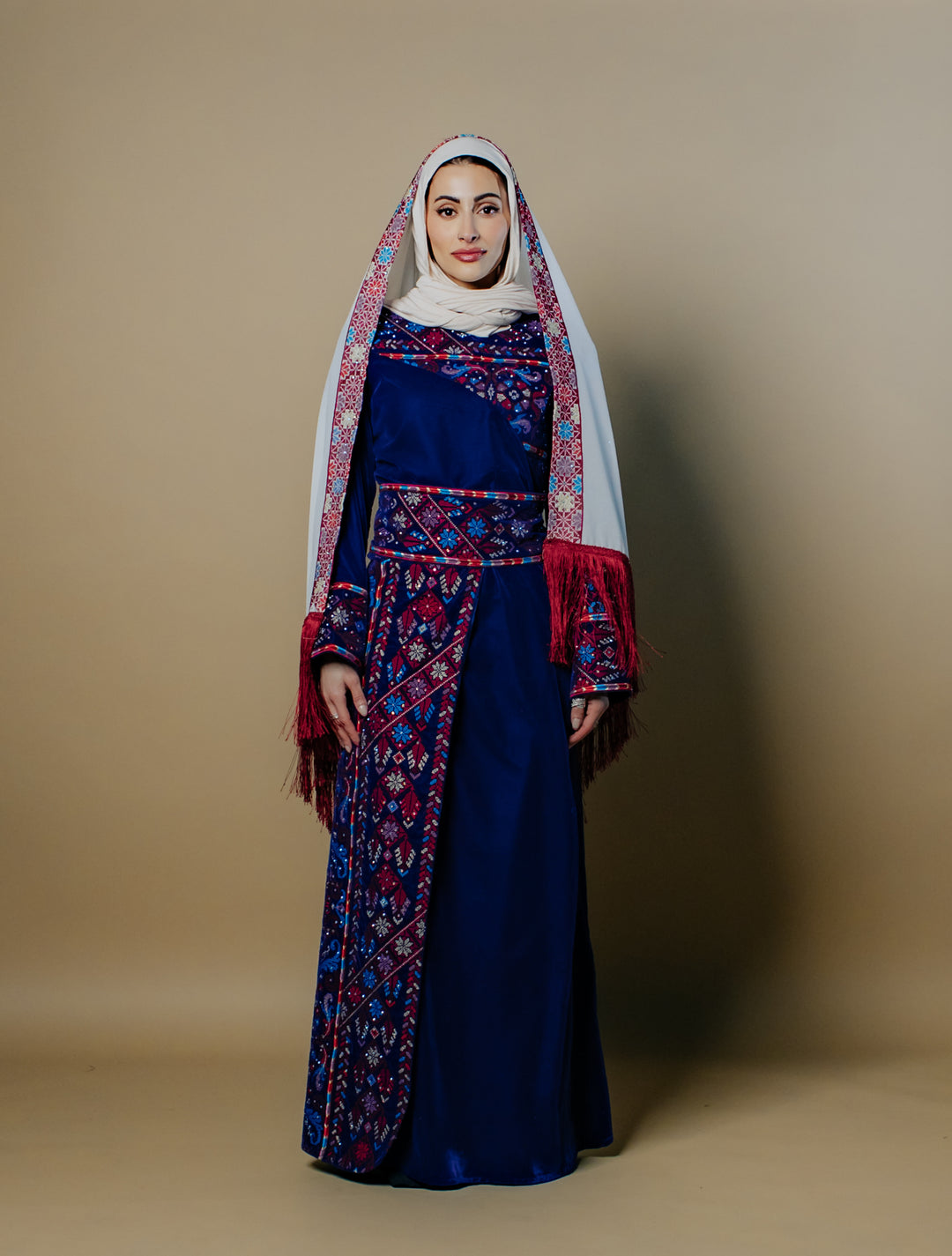 Isra Elegant Velvet Thobe with Detachable Skirt