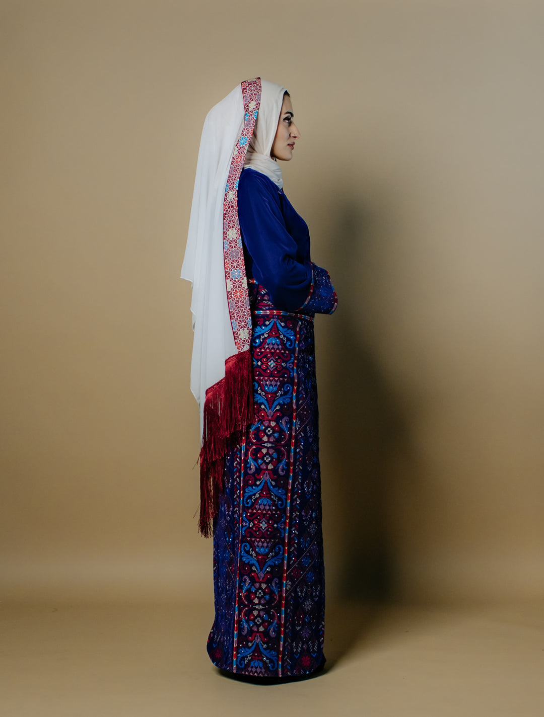 Isra Elegant Velvet Thobe with Detachable Skirt