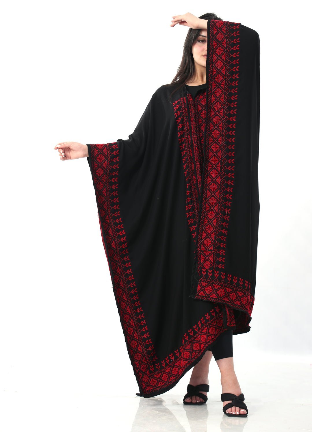 Layla Embroidered Open Cape