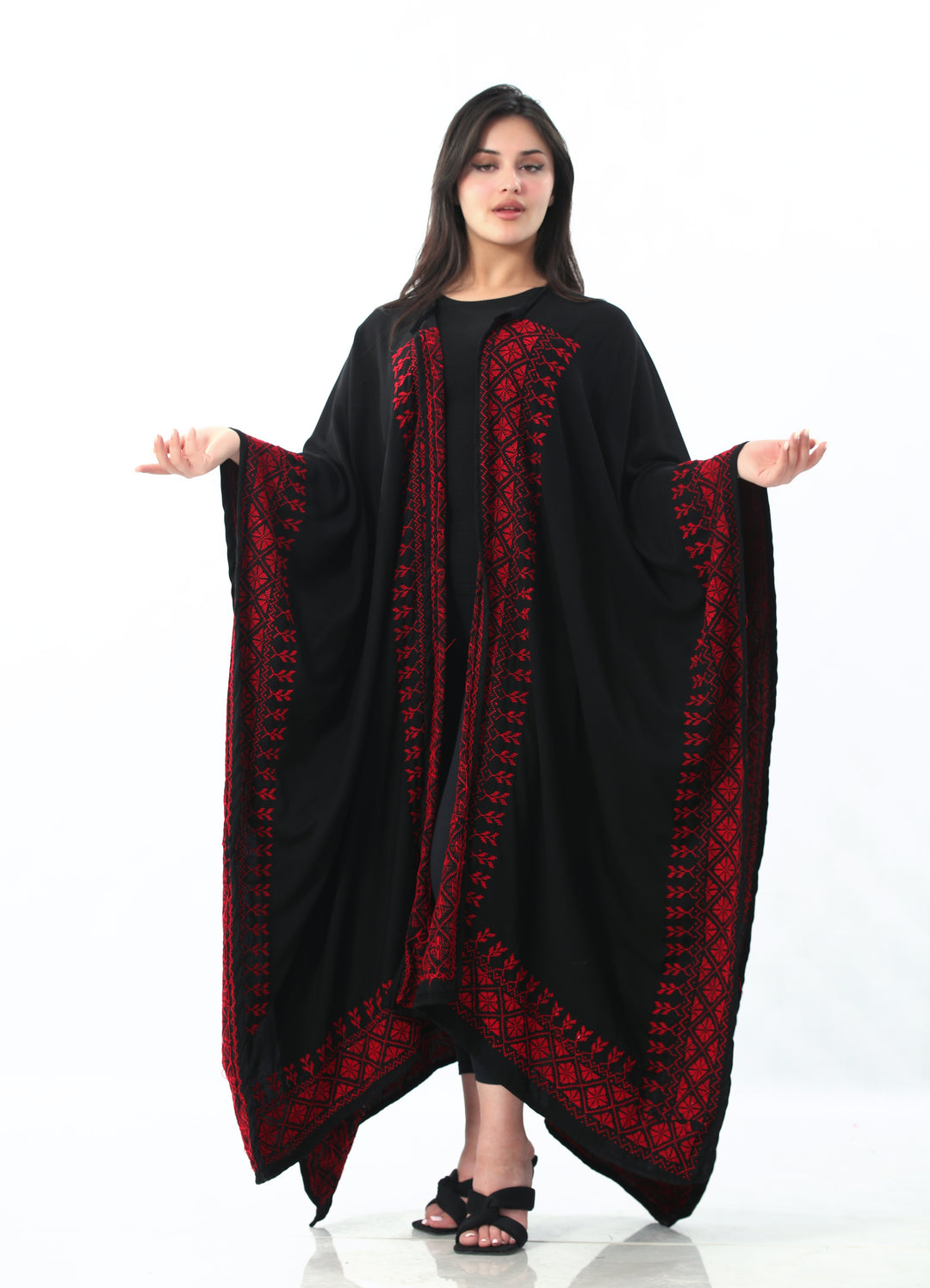 Layla Embroidered Open Cape