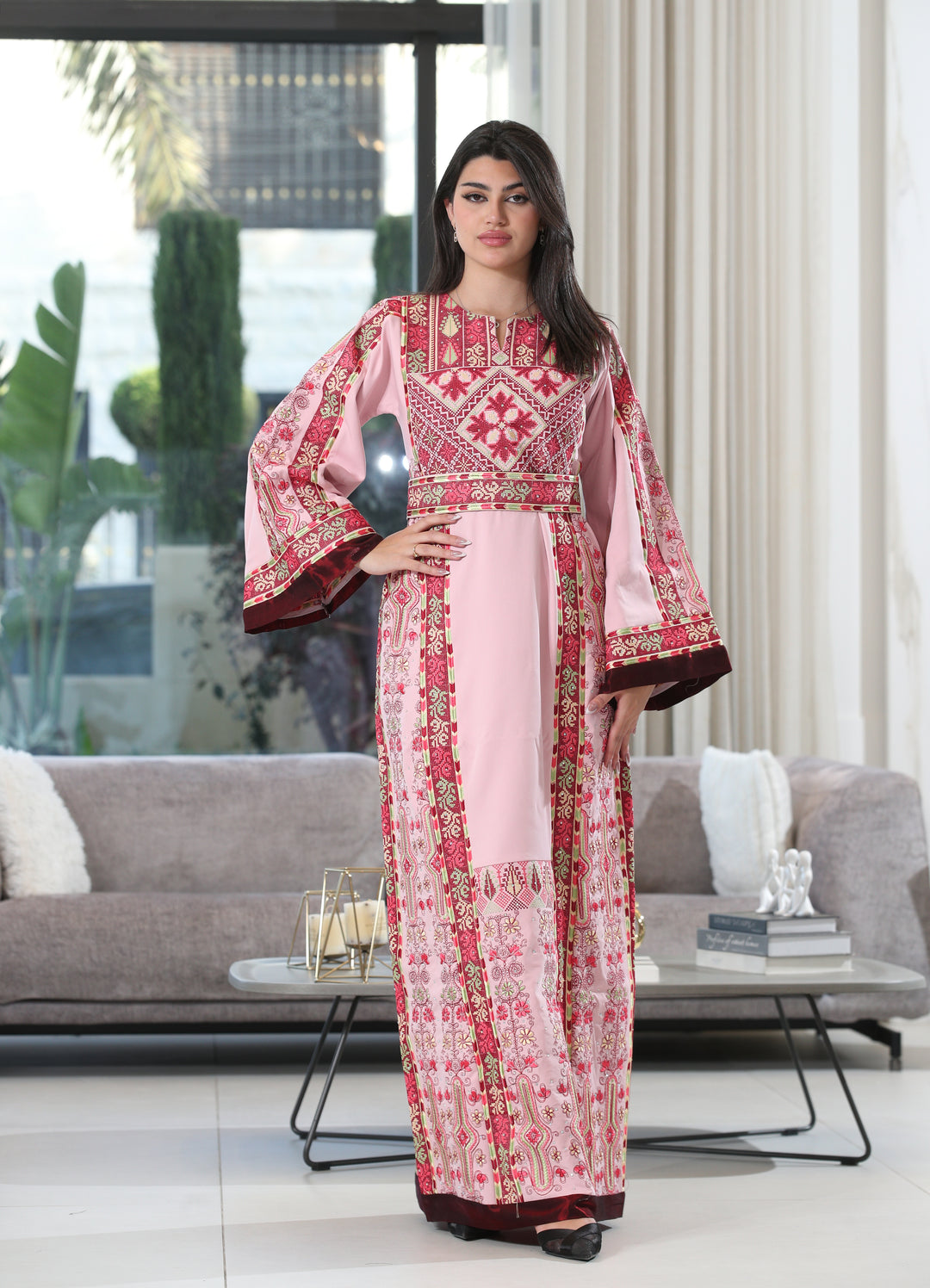 Lina Embroidered Breem Satin Thobe