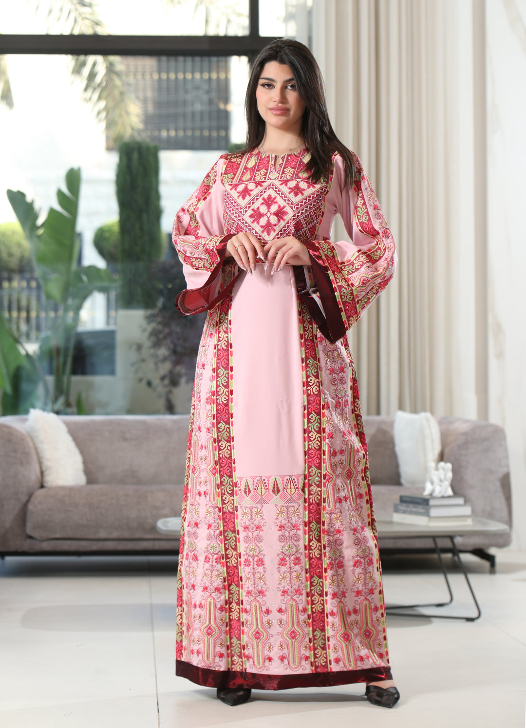 Lina Embroidered Breem Satin Thobe