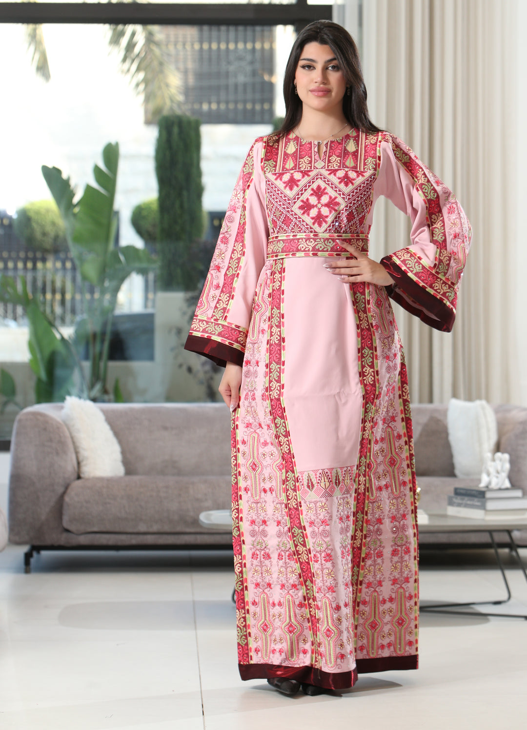 Lina Embroidered Breem Satin Thobe