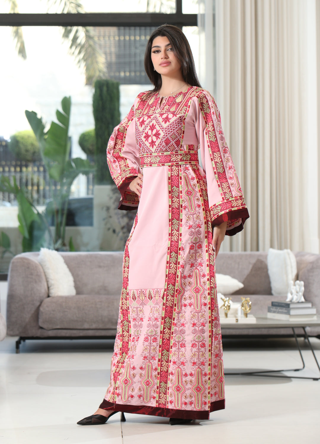 Lina Embroidered Breem Satin Thobe