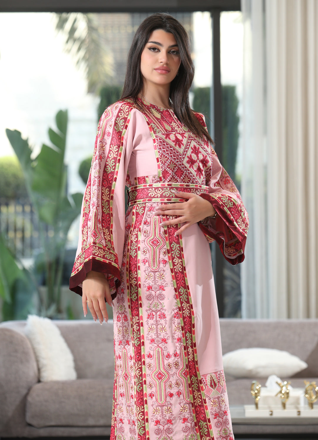 Lina Embroidered Breem Satin Thobe