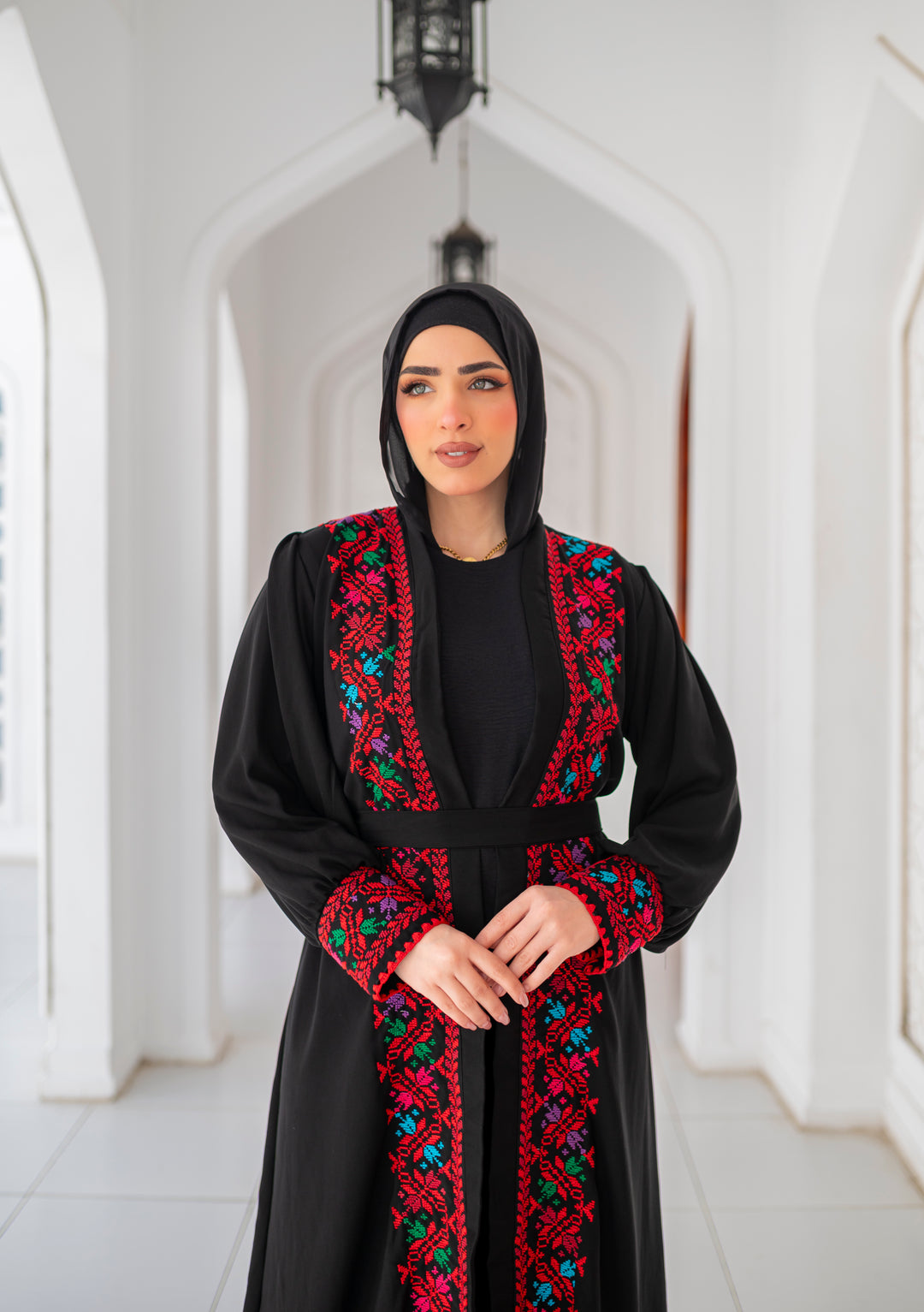 Palestine Spring Hand-stitched Cardigan Black