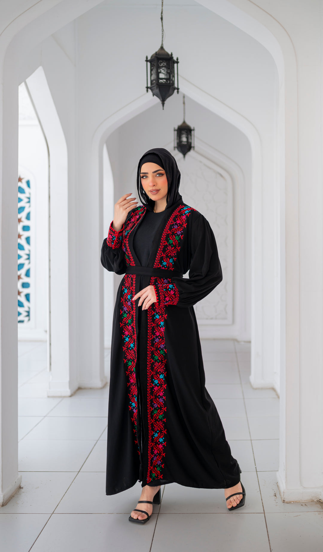 Palestine Spring Hand-stitched Cardigan Black