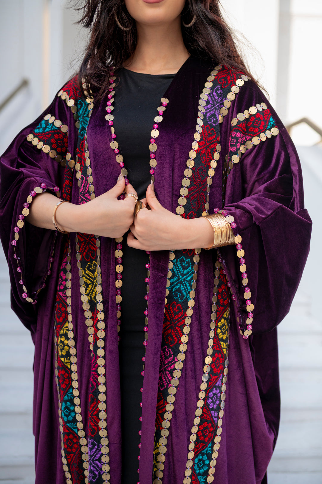 Saysam Hand-stitched Oversized Cardigan Purple