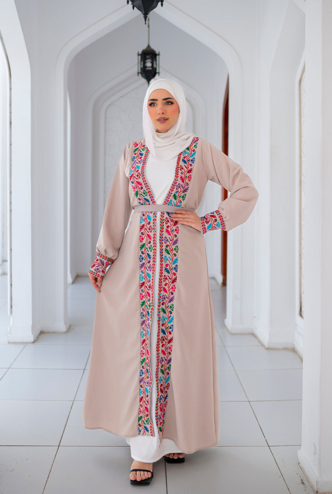 Palestine Spring Hand-stitched Cardigan Cream