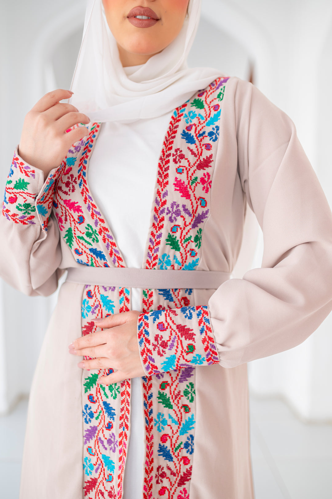 Palestine Spring Hand-stitched Cardigan Cream